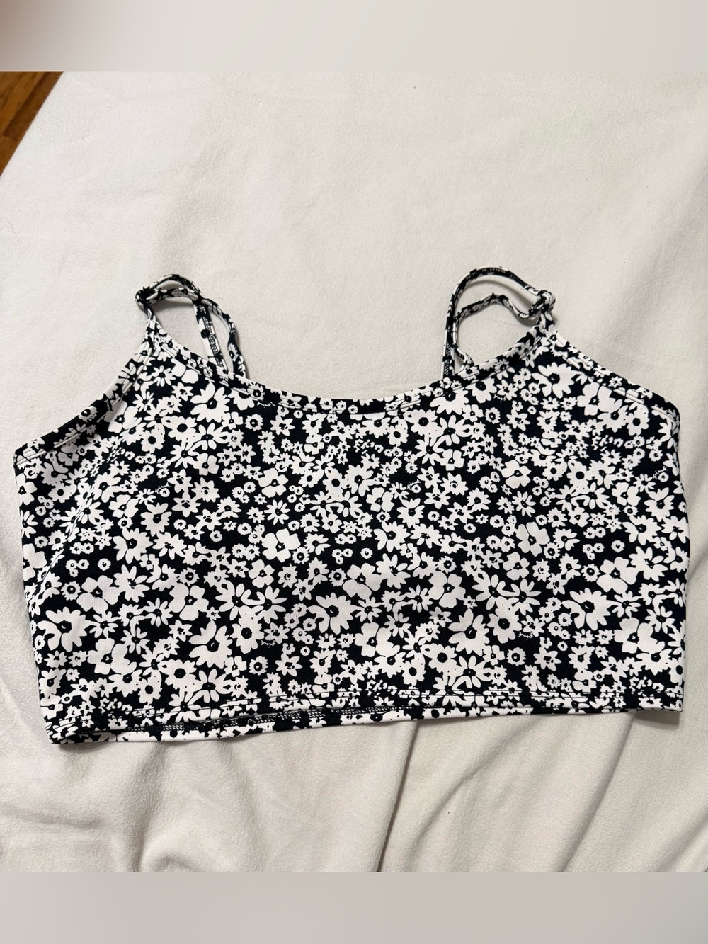 Victoria’s Secret Pink- Black & White Floral Crop Bralette Top